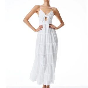 Alice + Olivia Minka Tie Front Maxi Dress in White